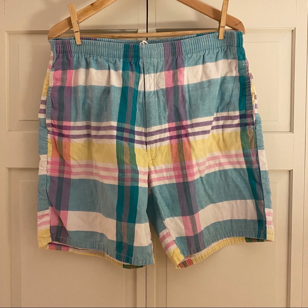 Vintage Woolrich pastel plaid dad shorts medium